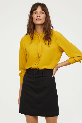 Crepe blouse shirt mustard - shirt,