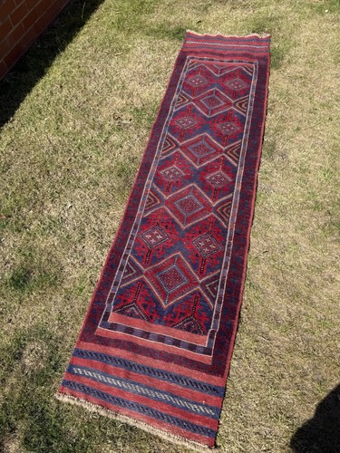 Vintage hand woven afghan - woven,