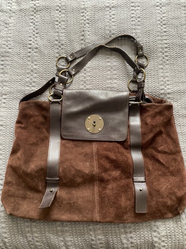 Jigsaw brown suede handbag - brown,