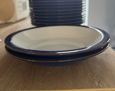 Denby Imperial Blue Rimmed Pasta/Soup Bowls 21cm Pack of 2