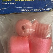 Nos Shiny Pink Handlebar Tapes x2 with plugs Benotto Style Vintage Retro 
