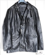 Ciro Citterio Men's Luxury Leather Jacket - Black - Large