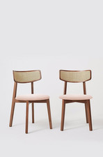 SET OF 4 ANTHROPOLOGIE ANNIE CANE CHAIRS - PINK - RRP £996- Excellent Condition