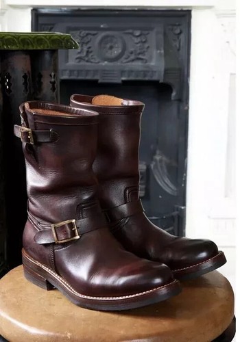 Handmade men brown - brown, leather
