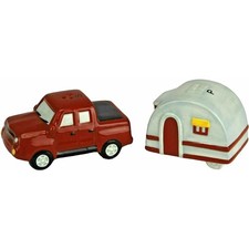 Red Truck and Trailer Camper