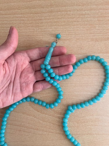 Turquoise blue prayer beads - blue,