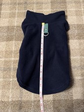 Dog Jumper Soft Fleece Vest Cold Weather Jacket with Leash Ring Size L Navy Blue