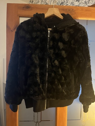 Plush black faux fur zip - fur,