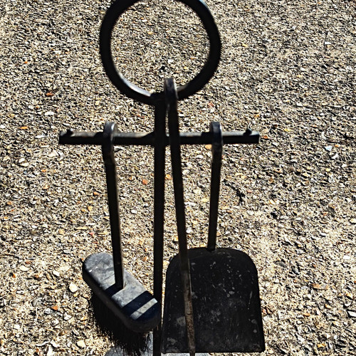 Black metal fireplace - metal,