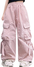 Girls Cargo Jogger Pants High