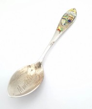 Sterling Silver Enamel Spoon Montreal Canada Vintage Souvenir Spoon 21g