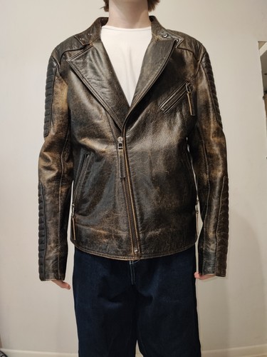 Leather jacket biker froccella - leather,