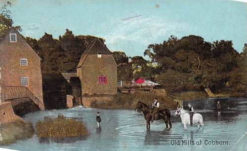 Postcard cobham old mills - old,