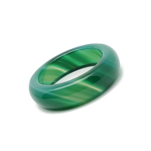 Ring green agate - green, band