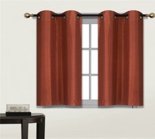2 PANELS Bedroom Half Window Curtain & KITCHEN WINDOW TIER 36" BLACKOUT D24