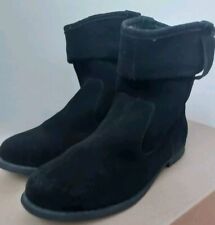 Womens Black Suede Ankle Boots Lined, Size 3 Primark