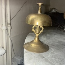 Antique brass counter bell for hotel reception desk, shop, office, lovely sound