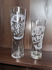 2 x Peroni Lager Glasses, 1 x Pint & 1 x 1/2 Pint. M23 date stamp, last pair 