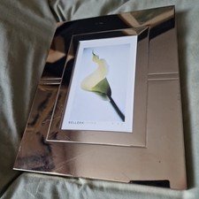 Vtg Belleek Ireland Picture Frame Photo Display Mirror Silver Tone Lined 6x4" 