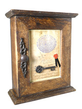 Handmade Jaipur Indian Wooden Key Storage Wall Box Hinged Door