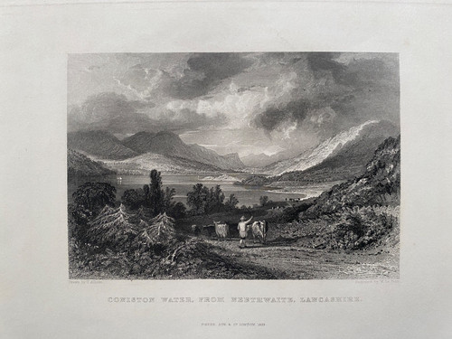1833 antique print coniston - 1833,