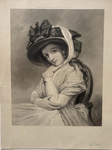 Antique mezzotint engraving - mezzotint,