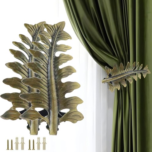 Curtain holdbacks vintage leaf - curtain,