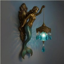 Mermaid Wall Lamp Hand-Painted