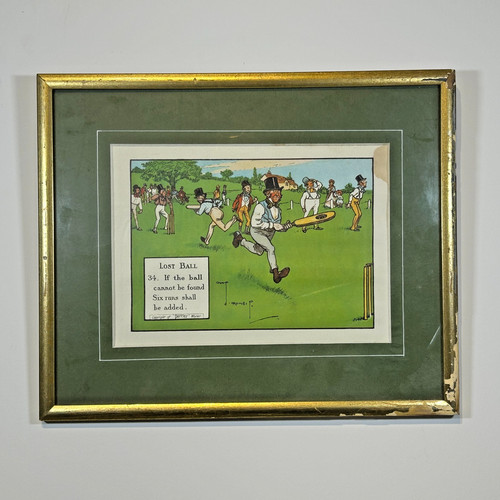 Charles crombie cricket print - charles,