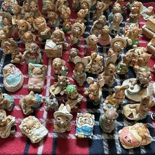 Pendelfin Rabbits x 78, Stoneware Decor, Collectible Figurines, Chipped Need TLC