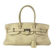 Auth HERMES Shoulder Birkin - Parchemin Taurillon Clemence Square L Shoulder Bag