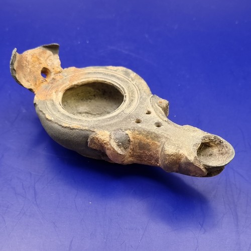 Ancient roman bronze oil lamp - roman,