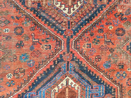 Coral antique rug 7x10 - antique,