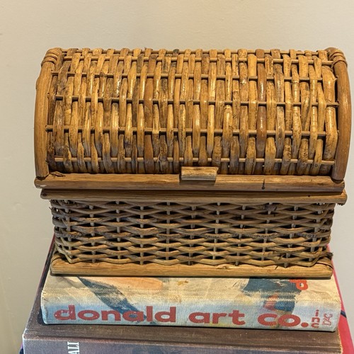 Vintage wicker rattan trunk - wicker, &