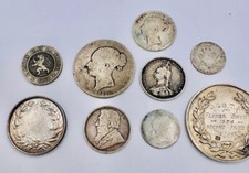 9x Antique Solid Silver Coins