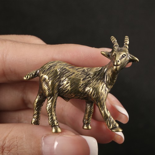 Brass goats statue goat - brass,