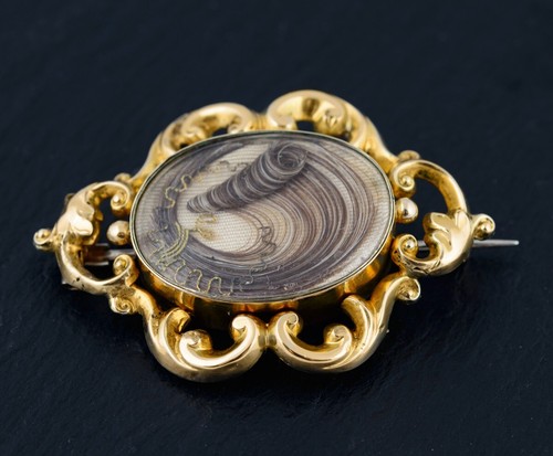 Victorian mourning brooch - mourning, 9ct
