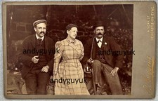 CABINET CARD MEN CHURCHWARDEN PIPE SMOKING HIGGINS NEWCASTLE ON TYNE BAG PHOTO