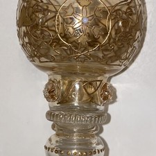 Cabinet wine glass Antique Bohemian Gold hand painted large wineglass 20cm tall