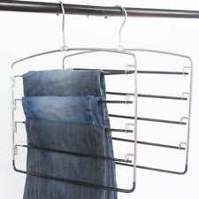 Clothes Pants Trouser Hanger Multi Layer Storage Closet Space Saver Organizer UK