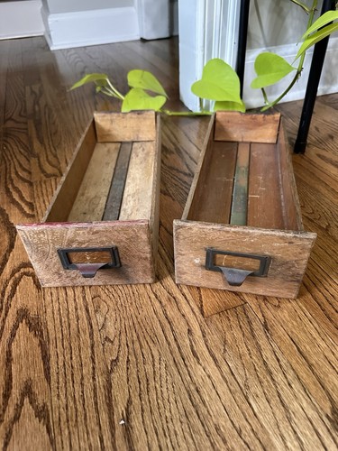 Vintage wood library - library, card