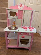 Pink Wooden Play Kitchen –