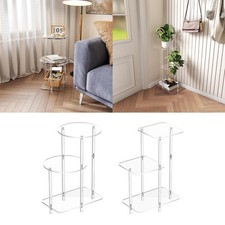 Clear Acrylic Side Table Modern Lightweight Small for Home Office Restaurant