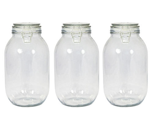 Litre glass storage jars - 3, 3