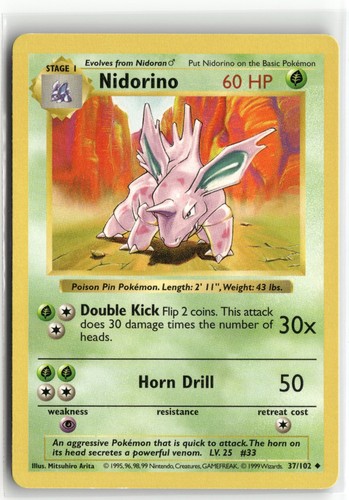 Nidorino 037 102 base - 037/102, set