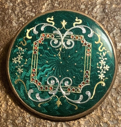 Antique bressans enamel brooch - antique,