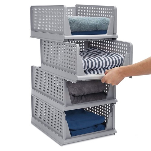 Grey stackable wardrobe - stackable,