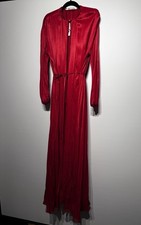 ZARA Red Satin Long Maxi Dress