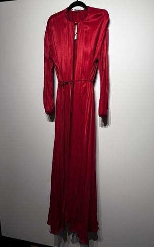 Zara red satin - satin, maxi