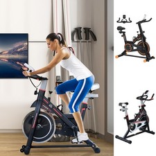 Indoor Exercise Bike Cycling Machine w/ LCD Display, Heart Rate Sensor